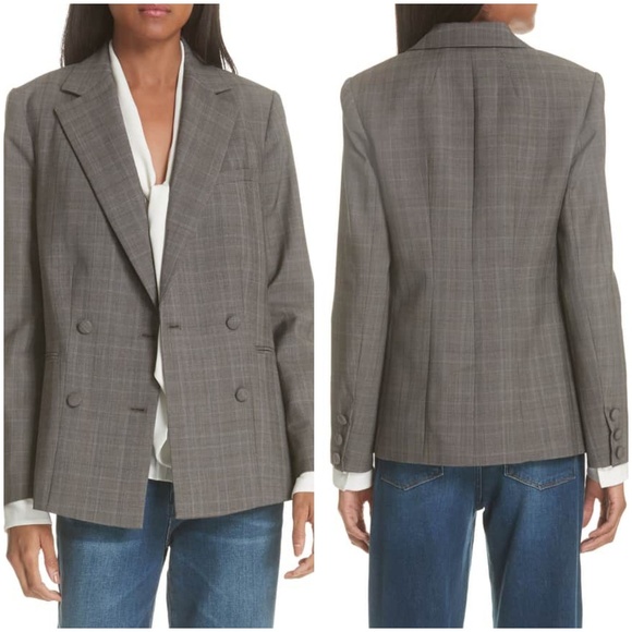 Frame Denim Jackets & Blazers - NEW Frame Double Breasted Plaid Blazer sz 4